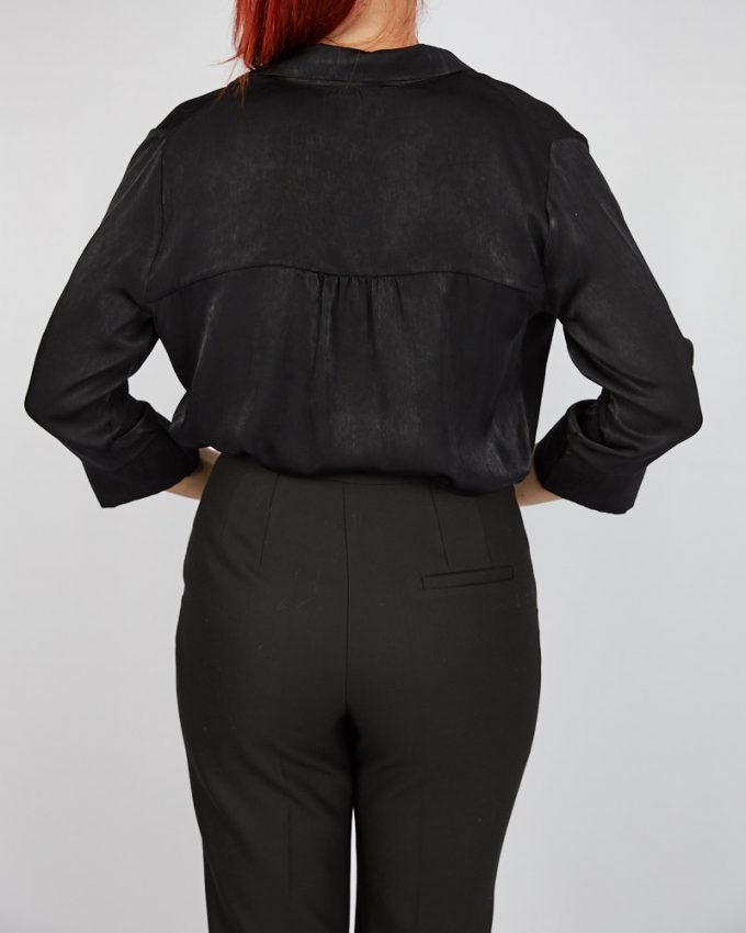 γυναικείο επίσημο πουκάμισο μαύρο μακρυμάνικο