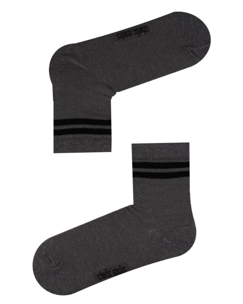 Αθλητικές κάλτσες με λωρίδες σε γκρι unisex 78% βαμβάκι