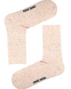 κάλτσες Γυναικείες ημίκοντες βαμβακερές onesize κάλτσες fashion ελαστικές και άνετες σε ανοιχτό μπεζ χρώμα με μικρές βουλίτσες