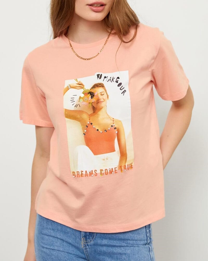 Γυναικείο t-shirt με ηλίανθο 100% βαμβακέρο