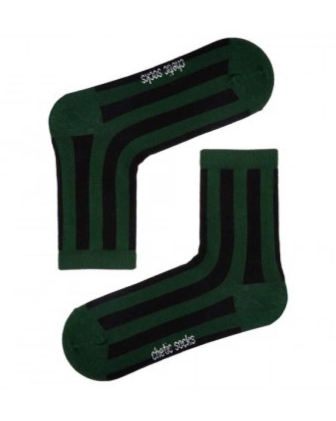 αθλητικές κάλτσες ριγέ unisex πράσινες