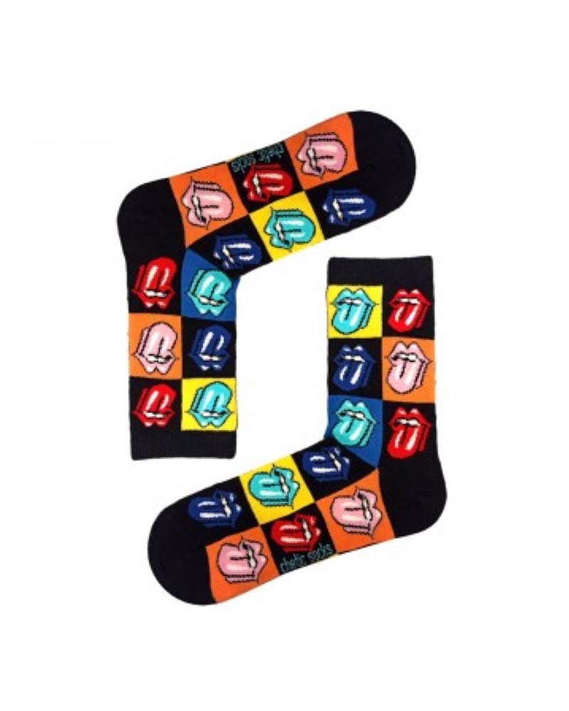 κάλτσες με σχέδιο emoji σε μαύρο