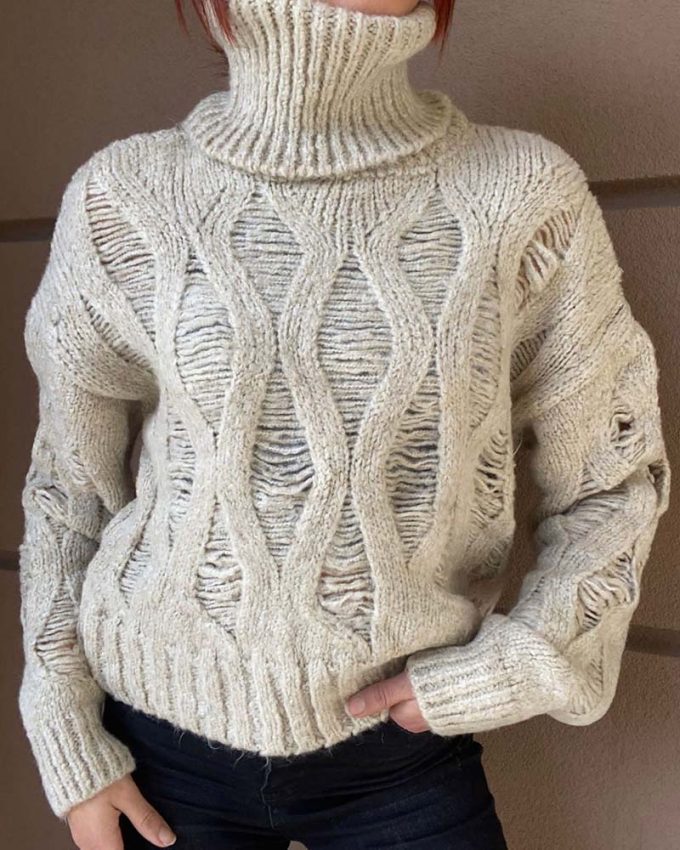 γυναικείο πουλόβερ με φερμουάρ μακρυμάνικο γκρι ανοιχτό