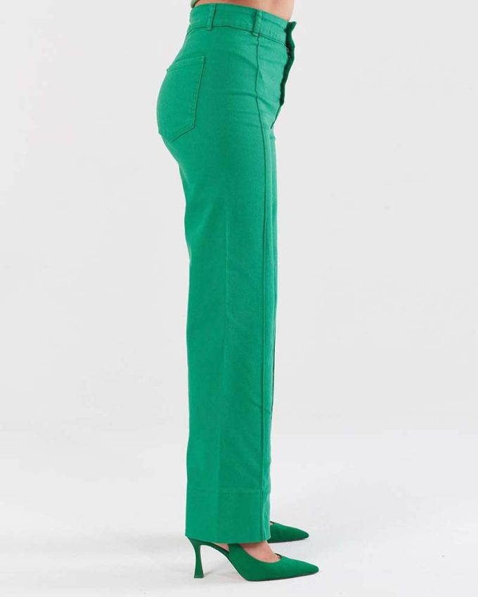 Γυναικείο παντελόνι καμπάνα πράσινο