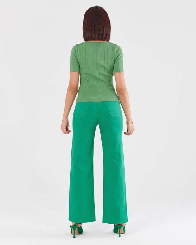 Γυναικείο παντελόνι καμπάνα πράσινο
