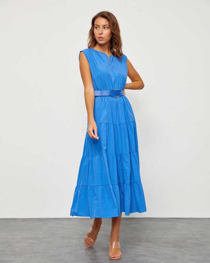 γυναικείο maxi φόρεμα μπλε