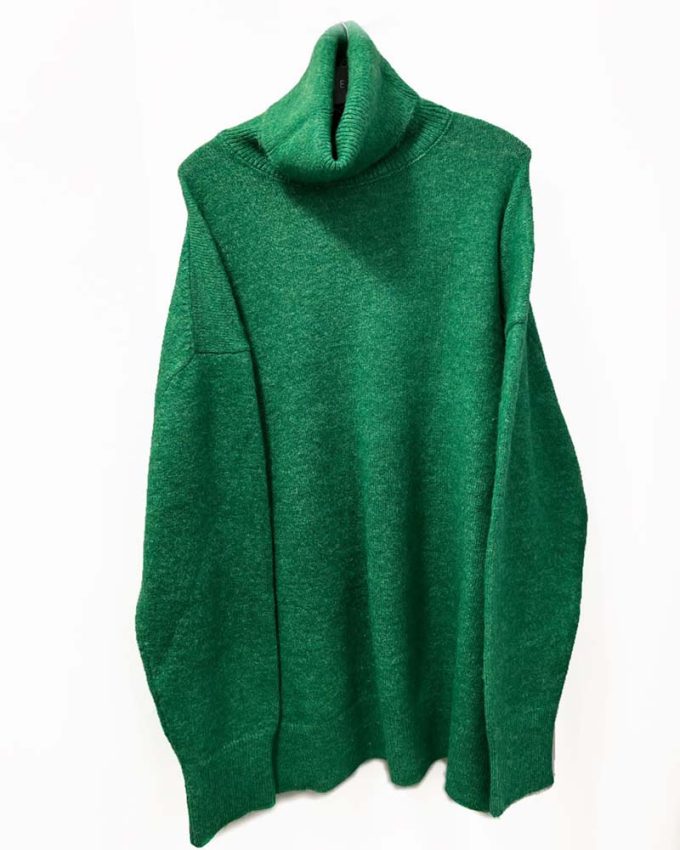 γυναικείο χειμωνιάτικο ζεστό πράσινο πουλόβερ ζιβάγκο
